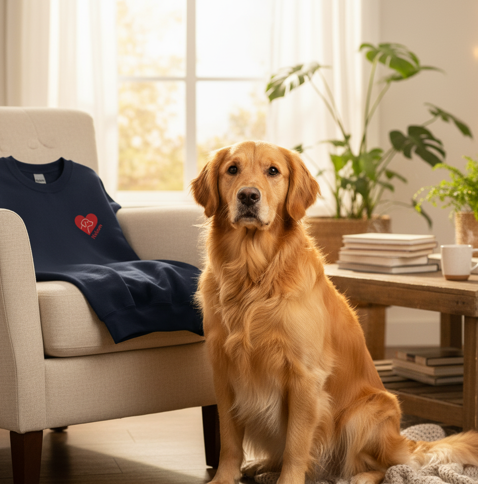 Sweat-shirt unisexe – Coupe classique - Mon Amour de chien Broderie Personnalisable