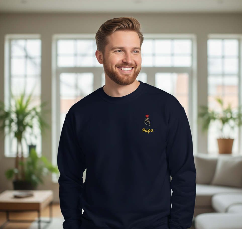 Sweat-shirt unisexe – Coupe classique - Broderie Personnalisable - Edition coeur