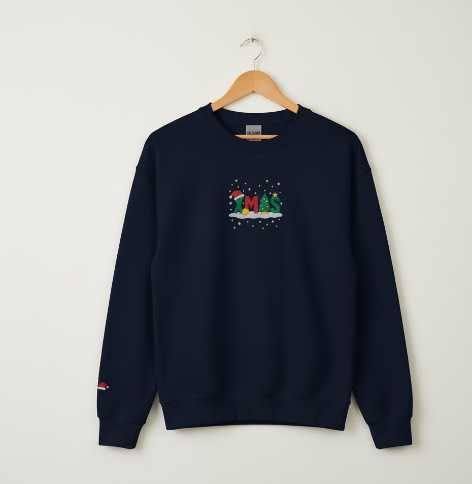 Sweat-shirt unisexe – Coupe classique - Broderie Edition Noël XMAS