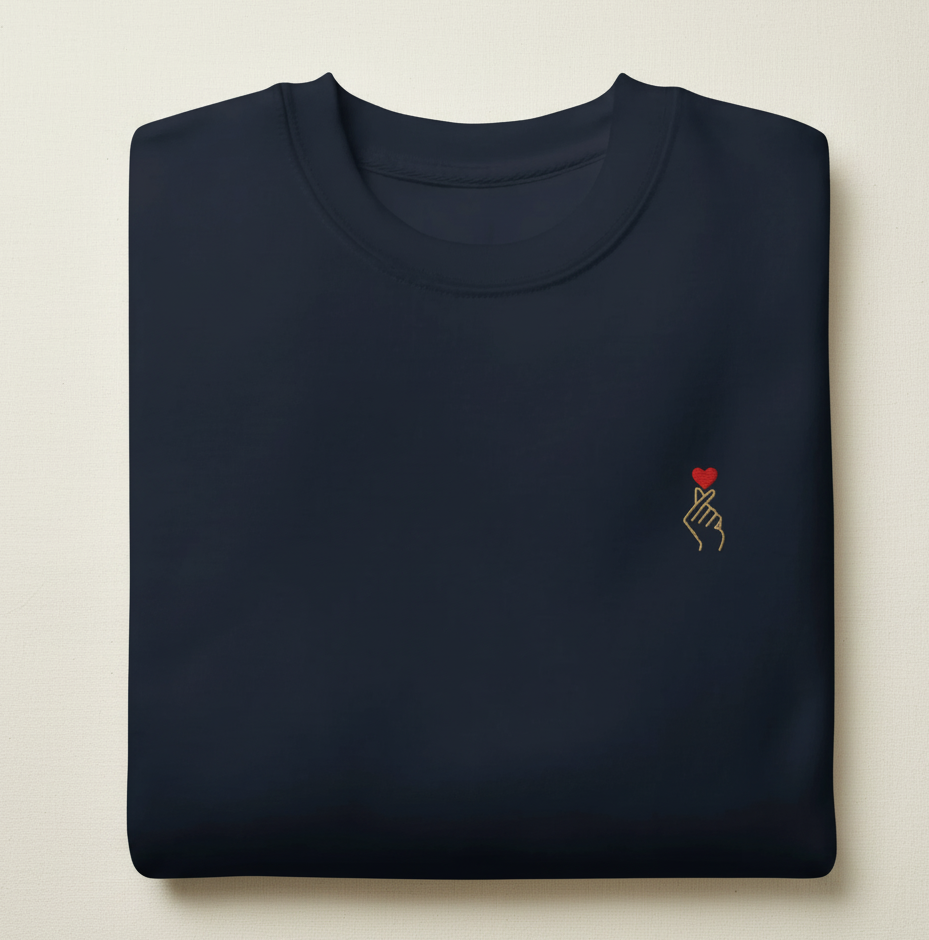 Sweat-shirt unisexe col rond – Broderie Edition Coeur