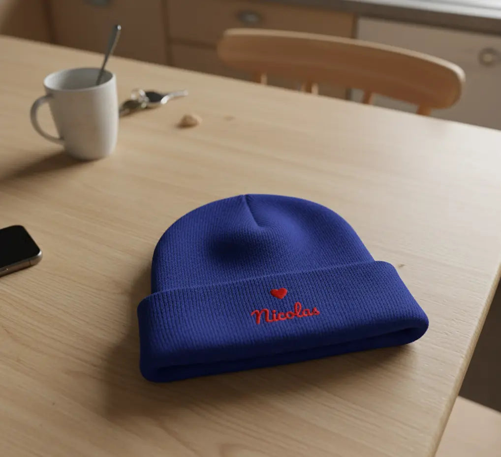 Bonnet unisexe – Broderie Edition Coeur - Personnalisable