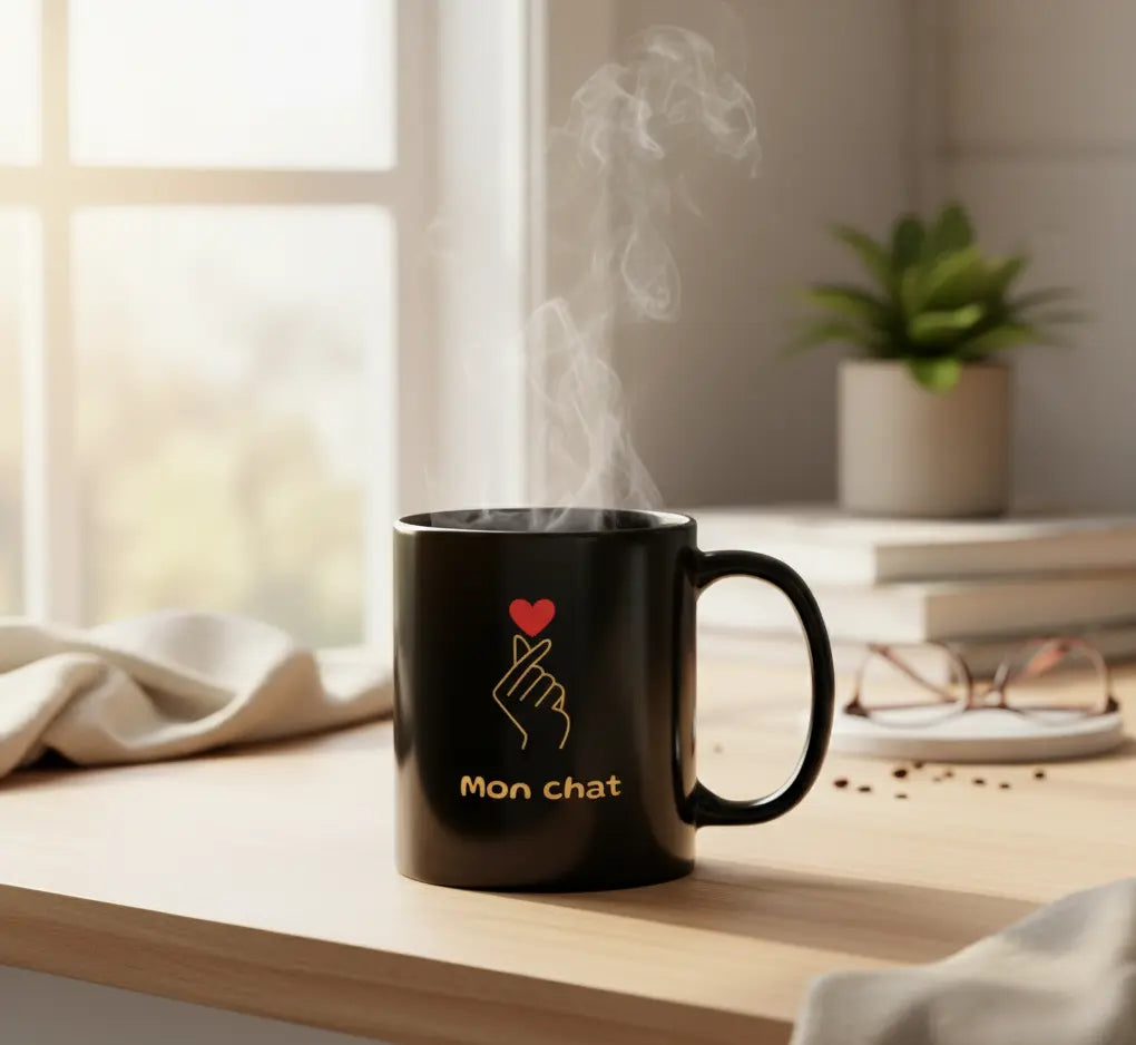 Mug en céramique – Finition brillante, Cadeau personnalisable - Collection Coeur