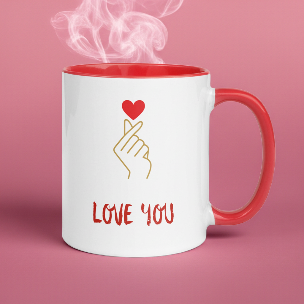 Mug coloré en céramique - Edition Coeur - Personnalisable