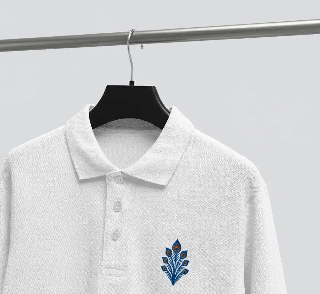 Polo unisexe – Coton Premium & Coupe ajustée - Broderie Edition Paon