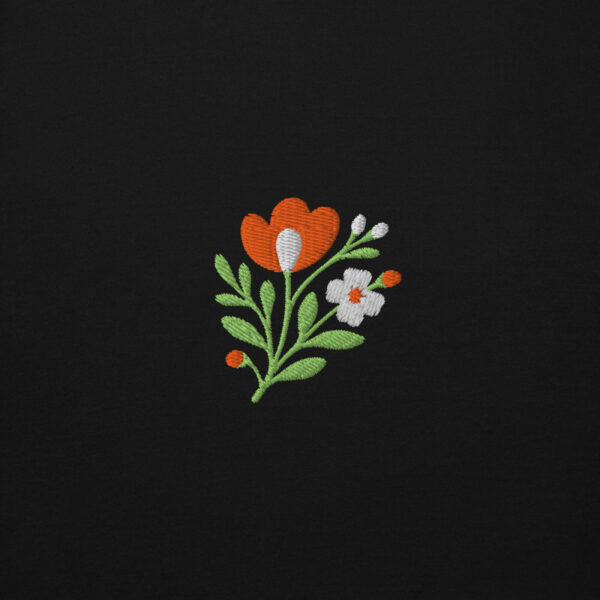 Sweat à capuche Coton Premium Brodé – Collection Flowers - Image 2