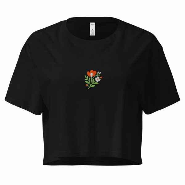 Crop Top Coton Premium Brodé Femme – Collection Flowers - Image 2