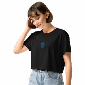 Crop Top Coton Premium Brodé Femme – Collection Paon