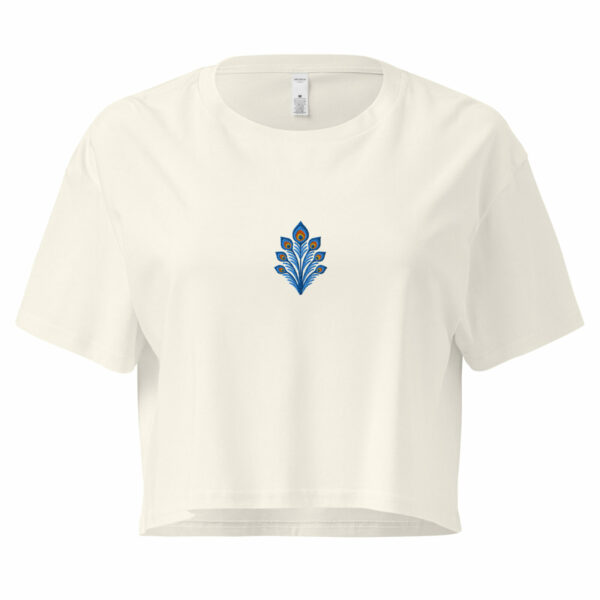 Crop Top Coton Premium Brodé Femme – Collection Paon - Image 2